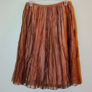 Nic + Zoe Classic Tan Overlay Pleated Circle Skirt
